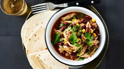 Recipe: <a href="http://kitchen.nine.com.au/2017/08/01/17/18/one-pan-mexican-pulled-chicken-with-soft-corn-tortillas" target="_top">One pan Mexican pulled chicken with soft corn tortillas</a>
