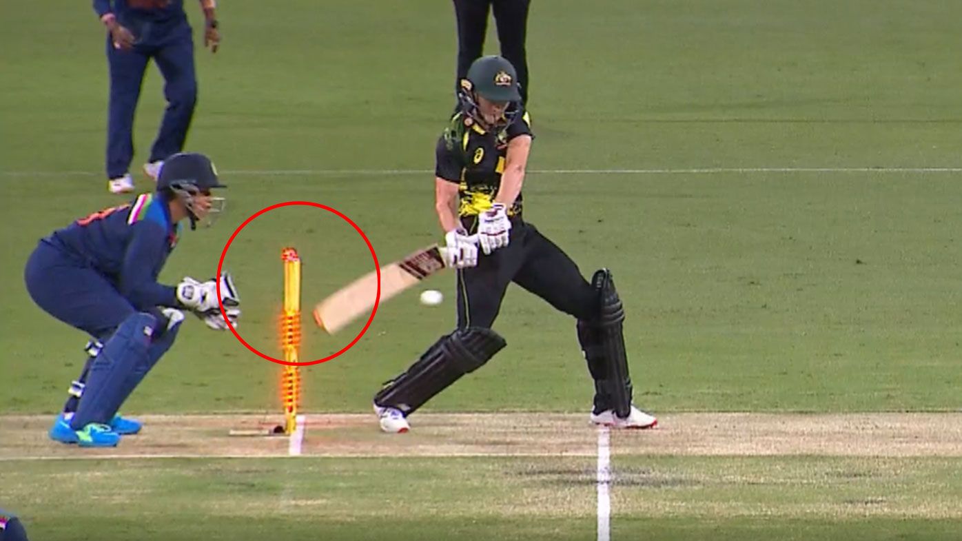 'Disaster': Aussie skipper Meg Lanning's 'unlucky' dismissal as she goes hit wicket in T20