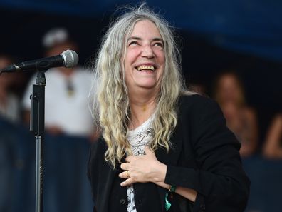 In this Saturday, July 23, 2016, photo, Patti Smith performs at the Newport Folk Festival, in Newport, R.I. 