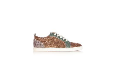 These
glitter-finished sneakers are the definition of fancy footwork. Featuring gold,
purple and green-flecked sparkles, they’ll offer glamorous look-at-me shine to any
outfit, seven days a week. <br>
Christian
Louboutin low-top panelled glitter trainers, $1,125. <a href="http://www.matchesfashion.com/au/products/Christian-Louboutin-Gondoliere-low-top-panelled-glitter-trainers--1055255" target="_blank">Matchesfashion.com</a><br>