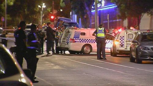 Melbourne Pavilion, where the event was being held, after the alleged shooting.