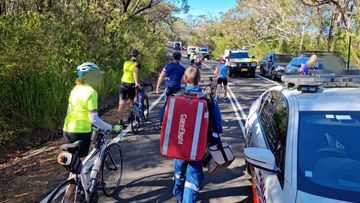 Six injured in bike race Ku-ring-gai National Park, Sydney.