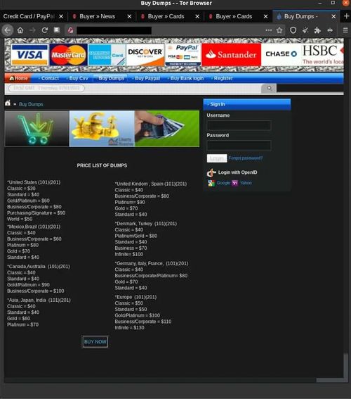 Screenshot of a dark website selling <a class=