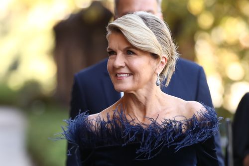 Julie Bishop attends the State Funeral for Carla Zampatti at St Mary's Cathedral on April 15, 2021 in Sydney, Australia. 