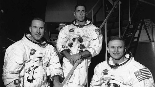 Apollo 8 astronauts, from left, James Lovell, command module pilot; William Anders, lunar module pilot; and Frank Borman, commander.