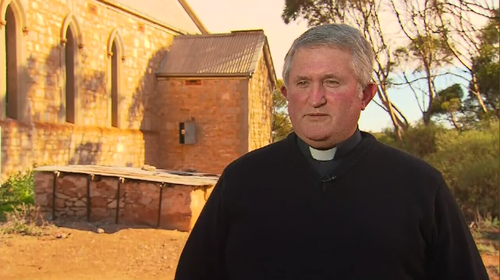 Father David Thompson from  the church said there are serious discussions now about whether the church can continue on with its services. Picture: 9NEWS.