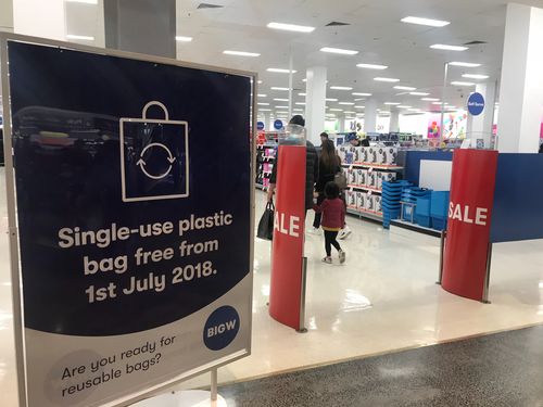 A sign warns of looming changes outside a Big W store in Melbourne.