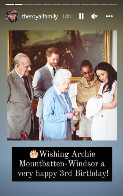Queen Elizabeth wishes her great grandson, Archie, a happy birthday.