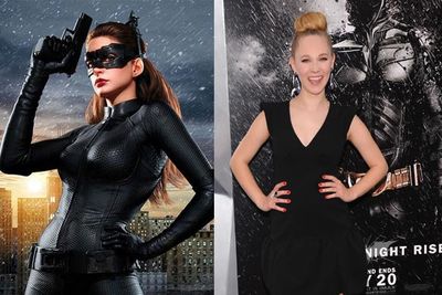 Spoiler alert! Catwoman (Anne Hathaway) obviously has eyes for Batman (Christian Bale), but her flatmate and partner in crime, Jen (Juno Temple), is fleetingly seen caressing her sexy brunette bestie ... Fanboys almost died and went to heaven.