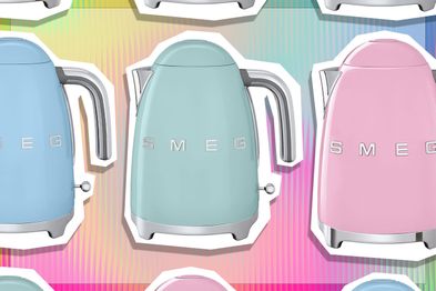 9PR: Smeg 50's Style Kettle, Pastel blue, Pastel green and Pink