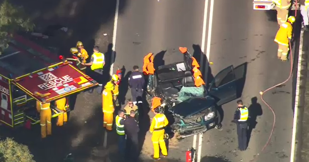 Woman fighting for life after car and truck collide in Melbourne’s west