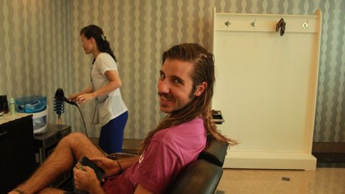 Mr Vulovic before his haircut in Pyongyang. (Supplied)