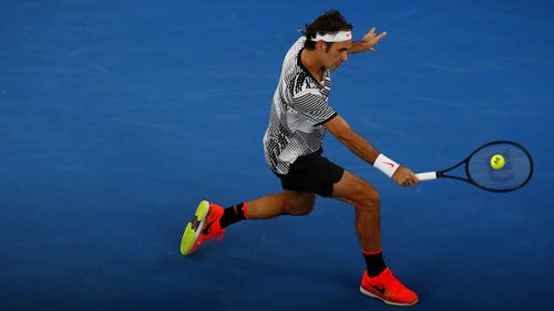 Roger Federer. Rafael Nadal vs Roger Federer during the men's finals at the Rod Laver Arena. Day 14 of the Australian Open tennis tournament in Melbourne, on Sunday 29 January 2017. Photo: Alex Ellinghausen