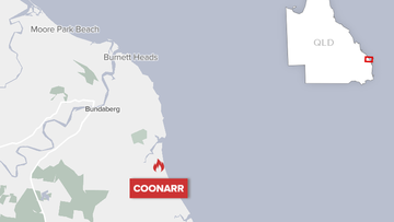 A map of Coonarr, where an evacuation warning was issued for a bushfire.