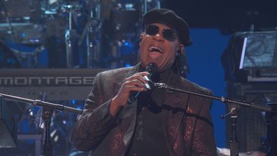 Stevie Wonder performs at the 2023 Grammy Awards.
