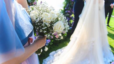 Maid of honour and bride