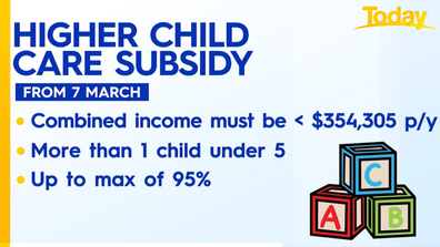 Eligibility criteria for the high childcare subsidy.