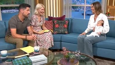 Baby of Ferne McCann has poo explosion on live British TV show This Morning.