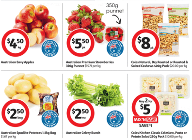 Apples, strawberries and washed potatoes are all on sale this week.
