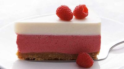Neil Perry’s raspberry and yogurt mousse cake