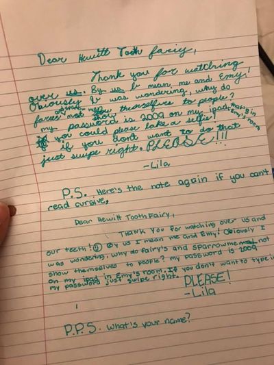 Girl demands proof the tooth fairy exists