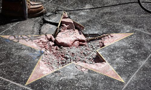 The president's star was vandalised last month. Picture: AAP