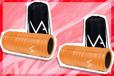 9PR: Bright orange foam roller with bag