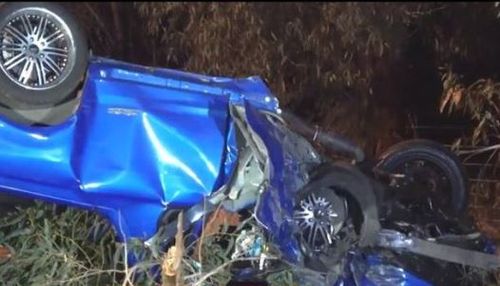 The man's vehicle collided with a tree on Pomonal Road. Image: 9News