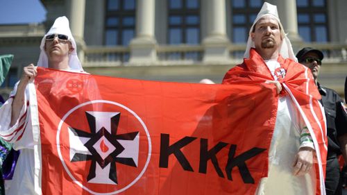 Ku Klux Klan hold rally to announce "shoot-to-kill" policy on illegal immigration