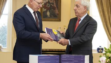 Governor-General David Hurley receives the final report by the Royal Commission into Violence, Abuse, Neglect and Exploitation of People with Disability