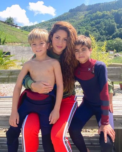 Shakira with sons Milan and Sasha.