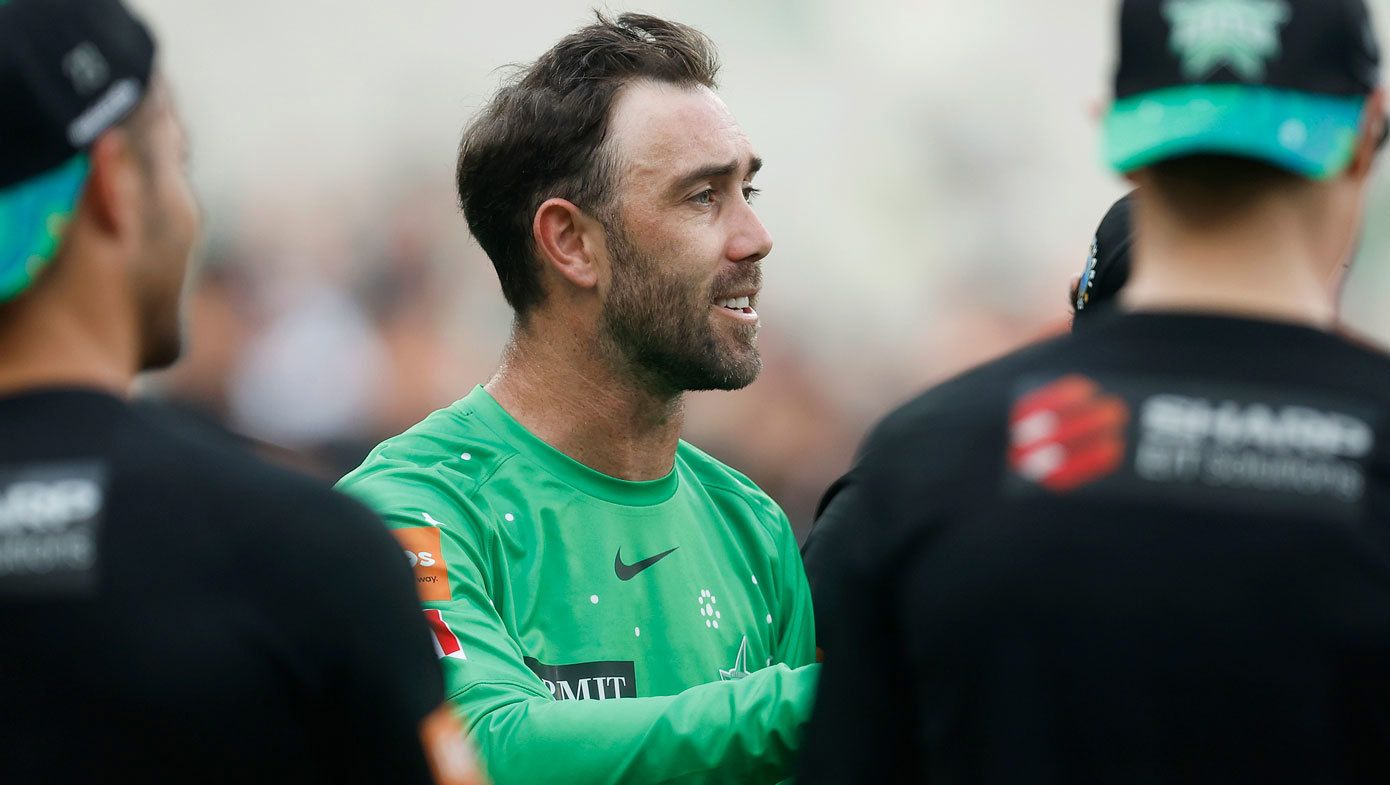 Glenn Maxwell of the Stars speaks to the team during the BBL match between Melbourne Stars and Sydney Sixers at Melbourne Cricket Ground, on January 06, 2024, in Melbourne, Australia.