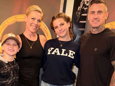 Pink and her family, Willow, Jameson and husband Carey Hart, attened & Juliet on Broadway