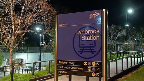 The group of youths stopped the train at Lynbrook Station last night. 