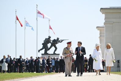 King Charles III, President of France, Emmanuel Macron, Queen Camilla and Brigitte Macron 