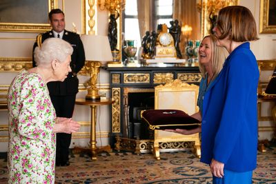 Queen Elizabeth presents George Cross medals at Windsor Castle, July 2022