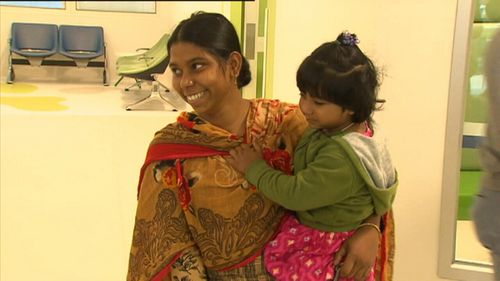 Choity was the centre of attention at Monash Children's Hospital today. (9NEWS)