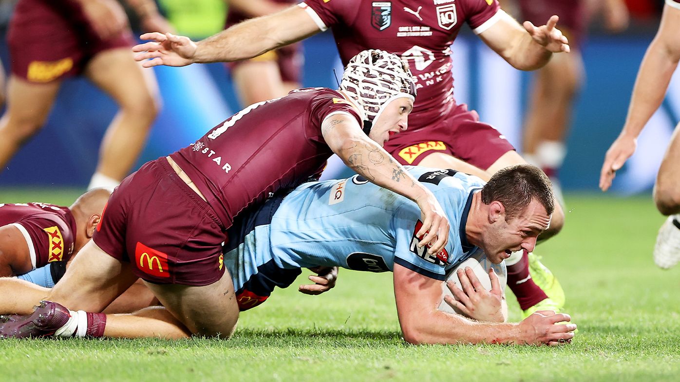 Blues rocked in Origin I boilover as heroic Maroons stop last-second charge