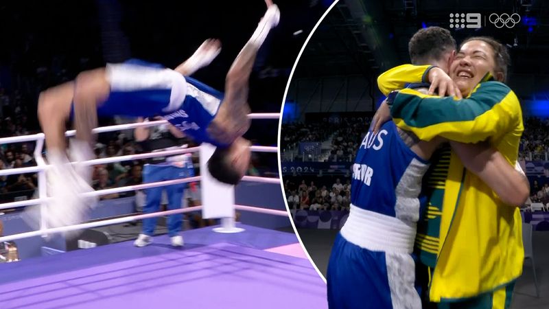 Aussie boxer's backflip celebration | Nine.com.au