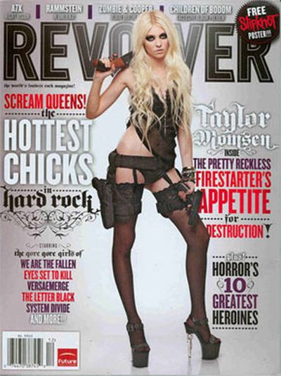 17-year-old Taylor Momsen raised similar concerns with her saucy, gun-toting shoot for <b><i>Revolver Magazine</i></b>.