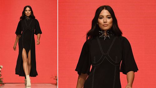 Model Jessica Gomes wears an outfit by Ellery. (AAP)