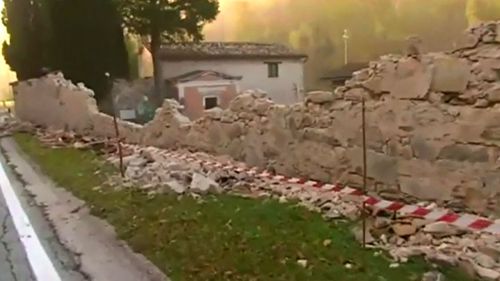 Debris from a collapsed wall. (Sky UK)