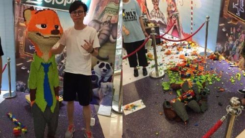 Young boy accidentally knocks over $20,000 LEGO statue an hour into exhibition opening in China
