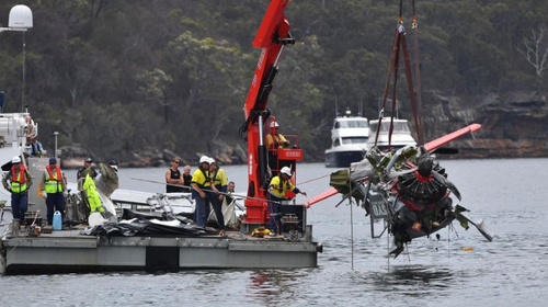 The light plane crashed in the Hawkesbury River near Sydney.