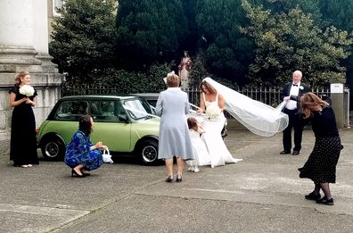 27th April 2022, Dublin, Ireland. Wedding in The Church of St Nicholas of Myra, a Roman Catholic church on Francis Street, in Dublin's Liberties area.