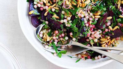 Middle Eastern-inspired beetroot and moghrabieh salad