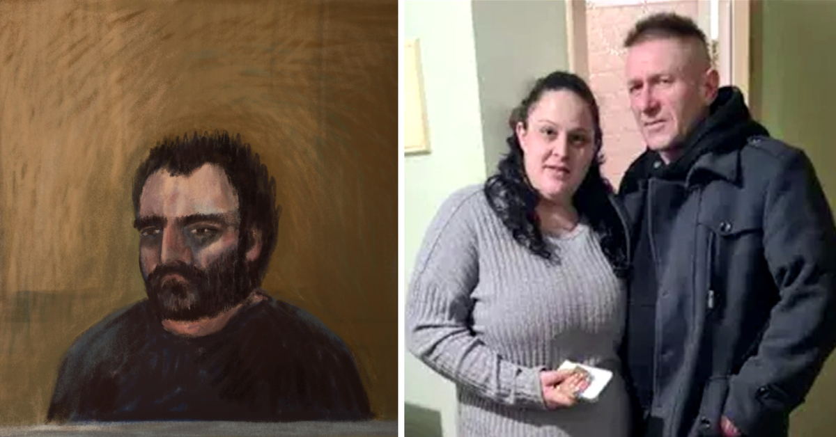 Accused murderer winks and smiles in court after pregnant woman and partner killed