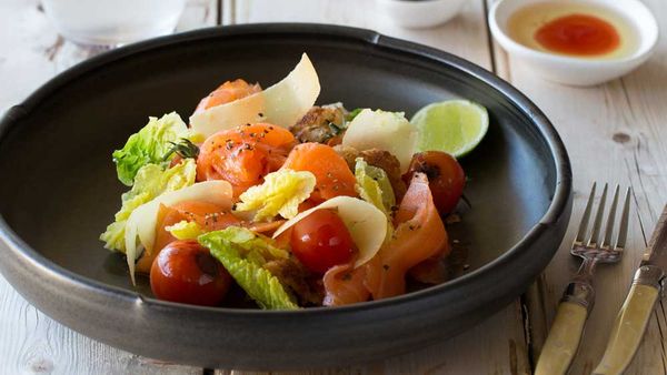 Huon cold smoked salmon panzanella salad