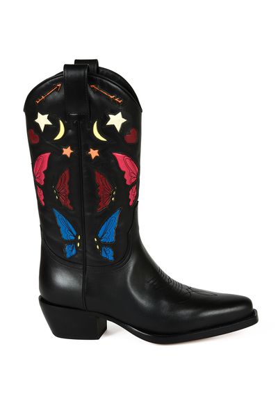 <a href="http://www.neimanmarcus.com/en-au/Valentino-Butterfly-Embroidered-Western-Boot-Nero-Multi/prod183600573/p.prod" target="_blank">Boots, $3433, Valentino at neimanmarcus.com</a>