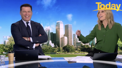 Karl Stefanovic found his co-host's pick hilarious and burst into laughter.